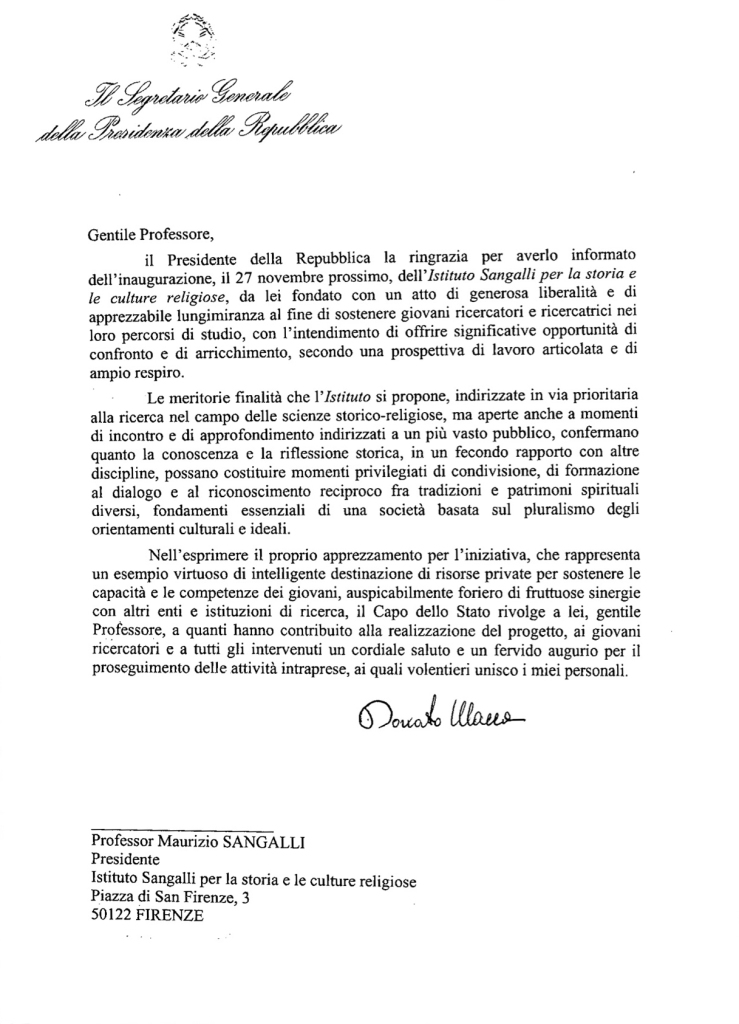 Indirizzo di saluto Napolitano